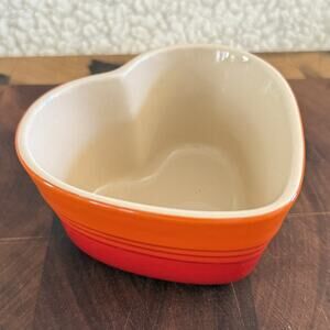 Le Creuset Cerise Red Heart Shaped Ramekin Stoneware Baker